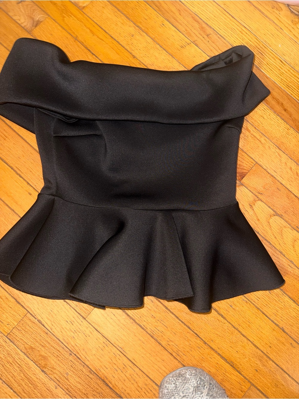 Fashion Nova Black Off-Shoulder Peplum Top